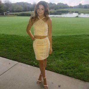 Rachel Allan Lace Cocktail Dress